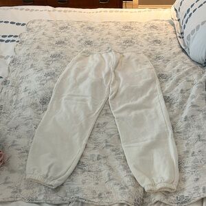 Brandy Melville White Cuffed Sweatpants